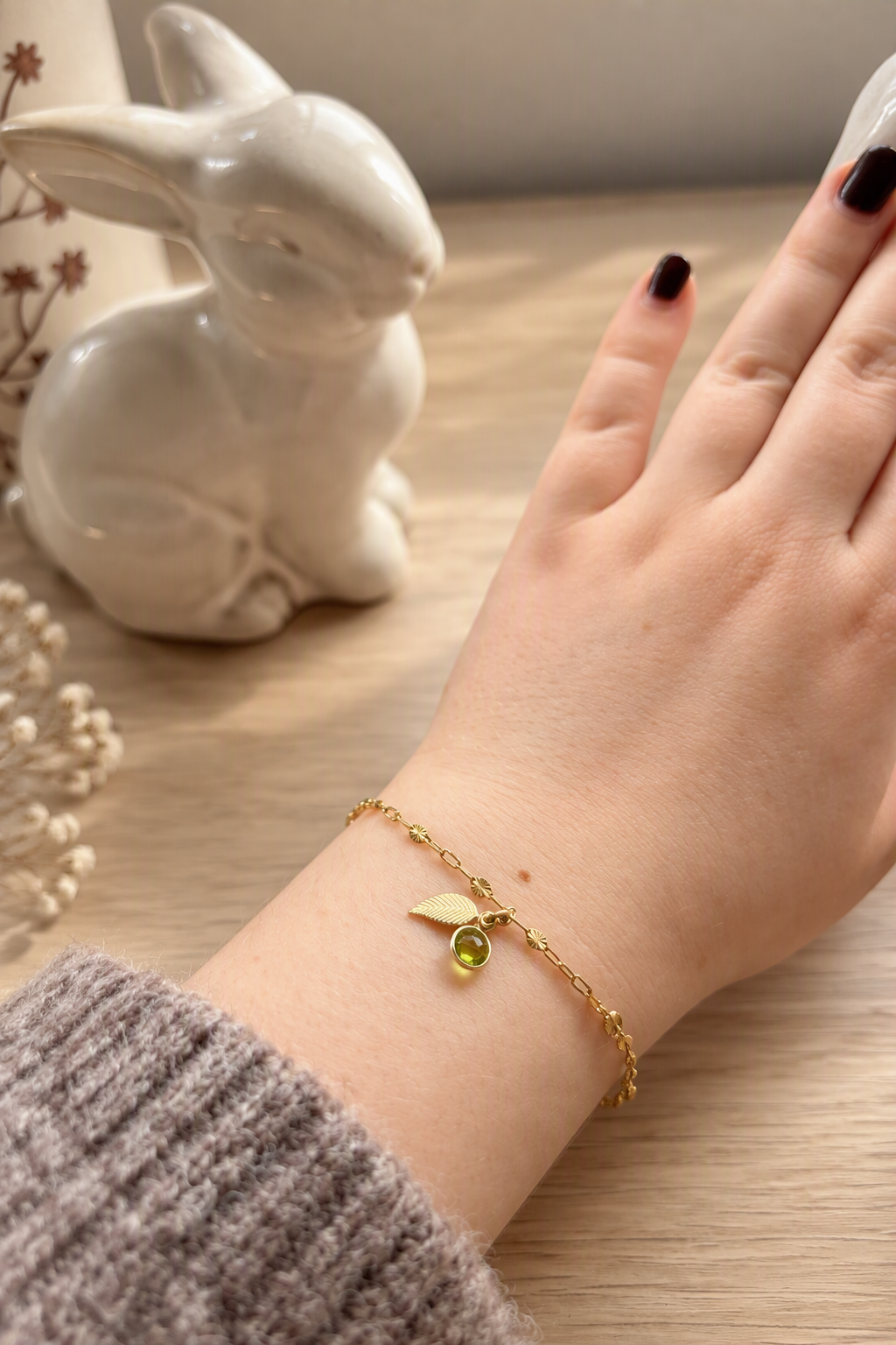 The Peridot Leaf Bracelet