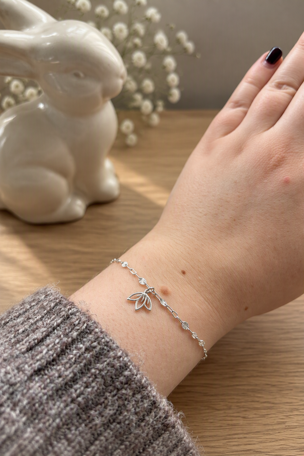 Sterling Silver Cherry Blossom Bracelet