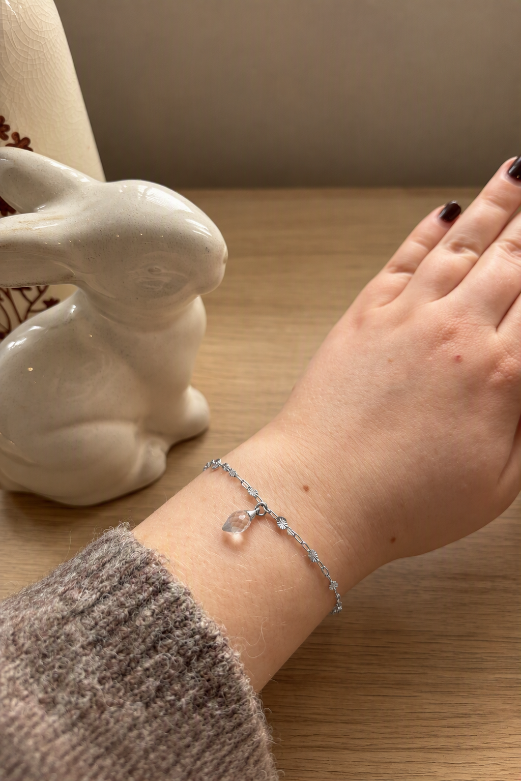Sterling Silver Crystal Quartz Bracelet