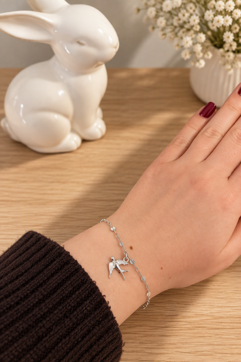 Sterling Silver Swallow Bracelet