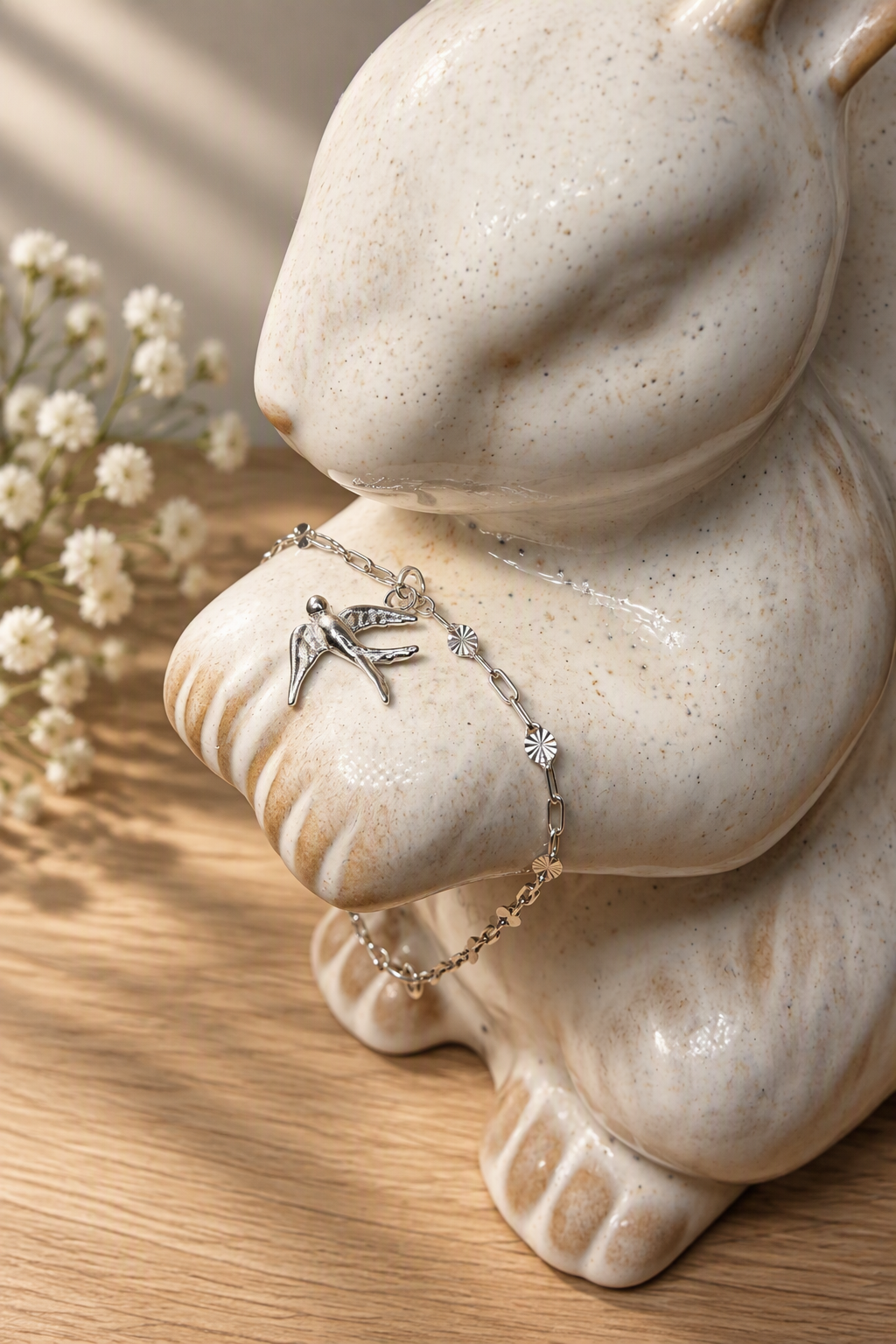 Sterling Silver Swallow Bracelet