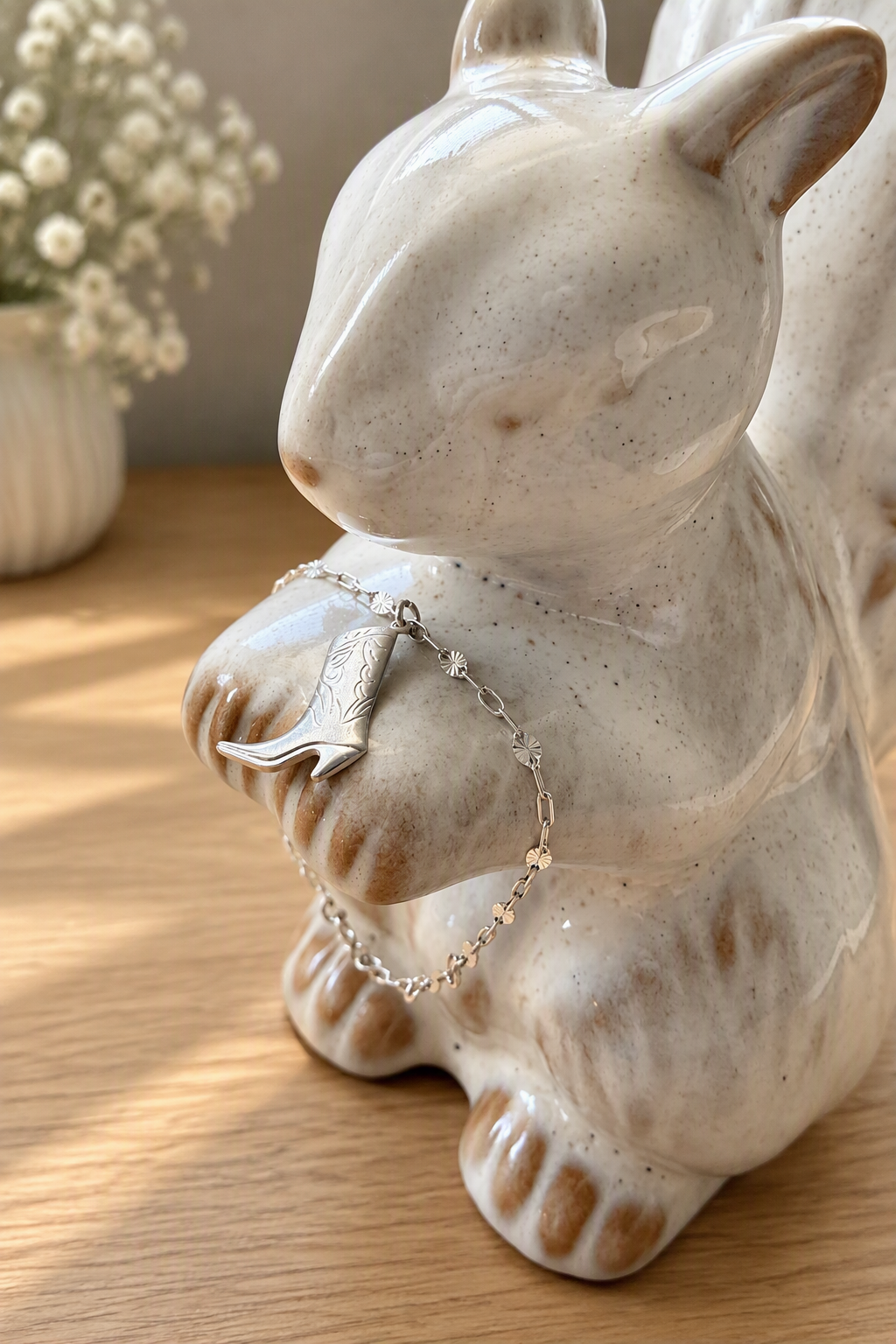Sterling Silver Boot Bracelet
