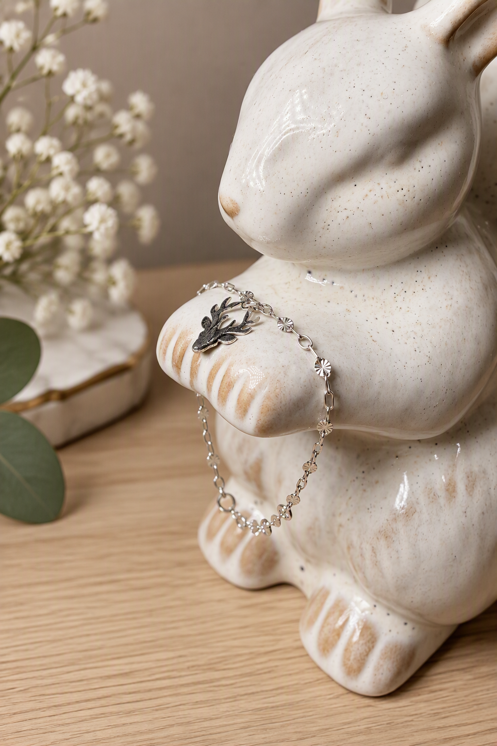 Sterling Silver Stag Bracelet