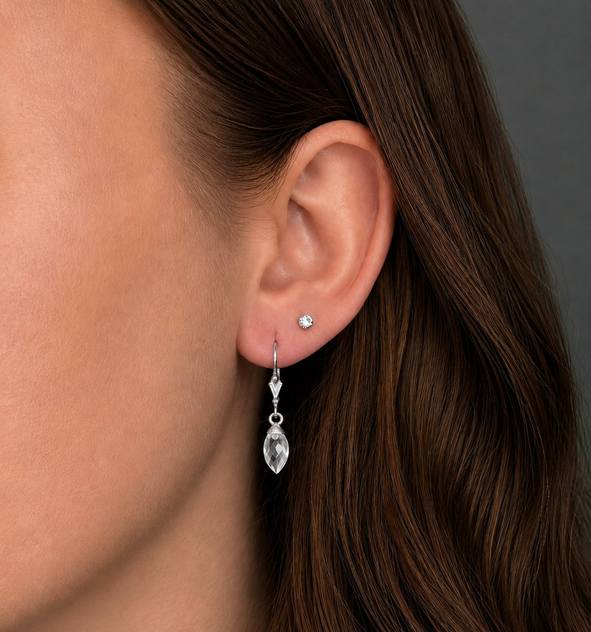 Sterling Silver Crystal Quartz Earrings