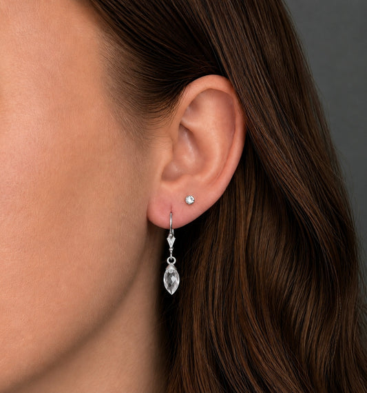 Sterling Silver Crystal Quartz Earrings