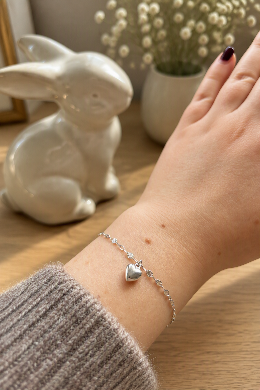 Sterling Silver Heart Bracelet