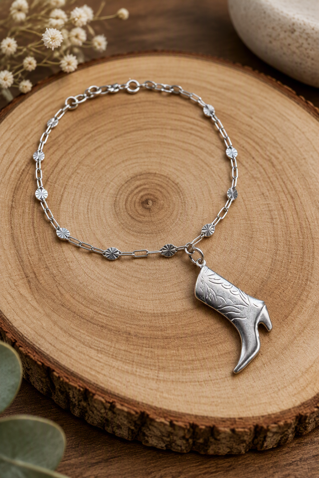 Sterling Silver Boot Bracelet