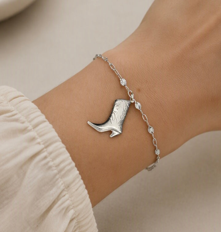 Sterling Silver Boot Bracelet