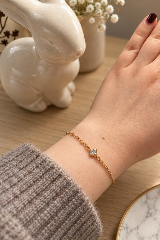 The Cubic Zirconia Square Bracelet