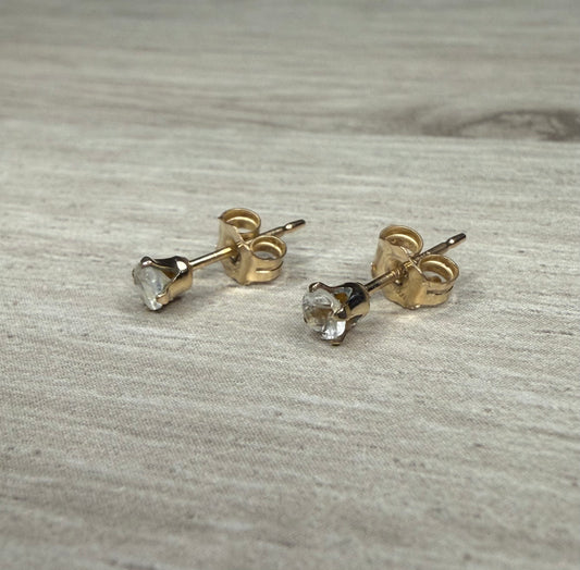 White Topaz Stud Earrings