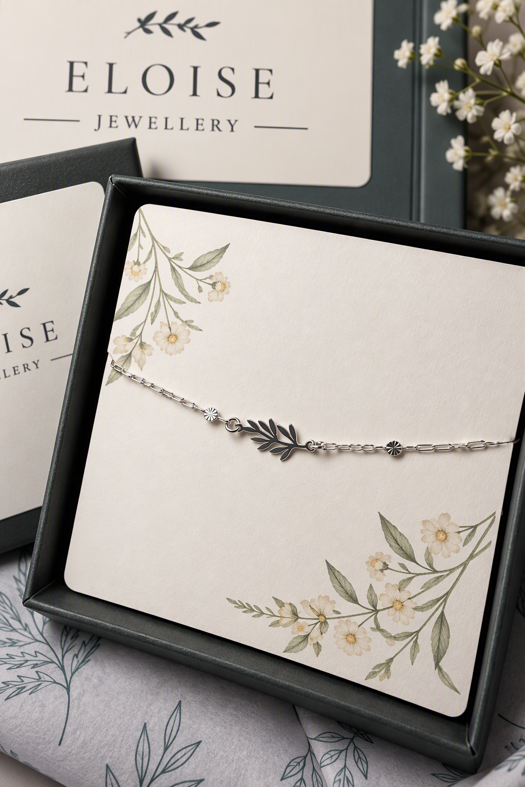 Sterling Silver Olive Branch Bracelet