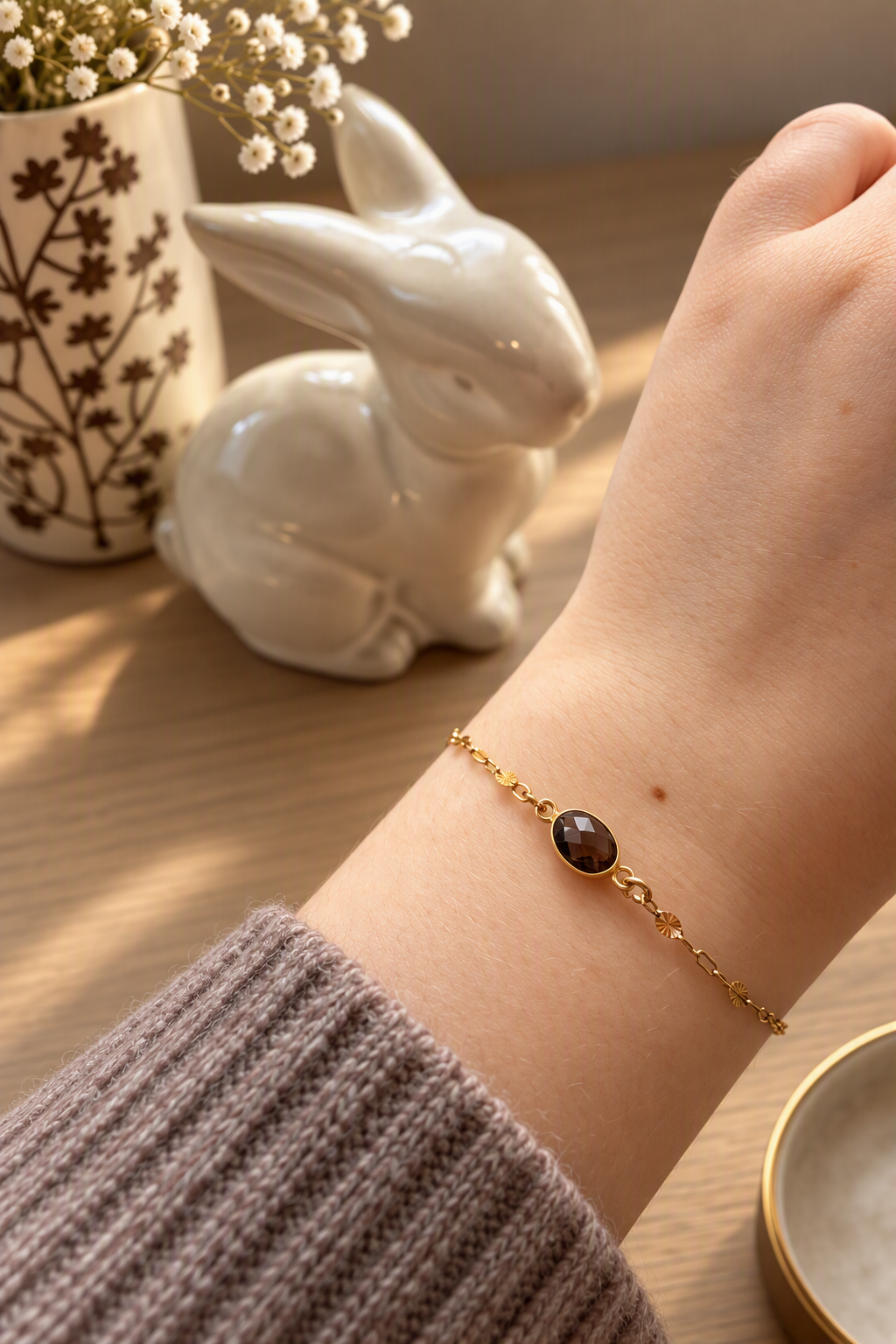 The Smoky Quartz Connecting Bracelet