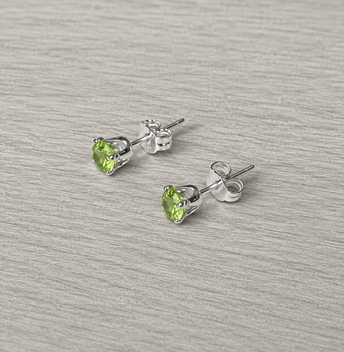 Sterling Silver Peridot Stud Earrings