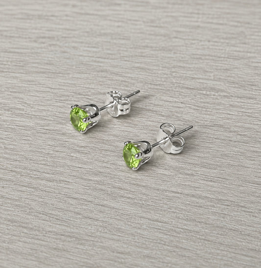 Sterling Silver Peridot Stud Earrings