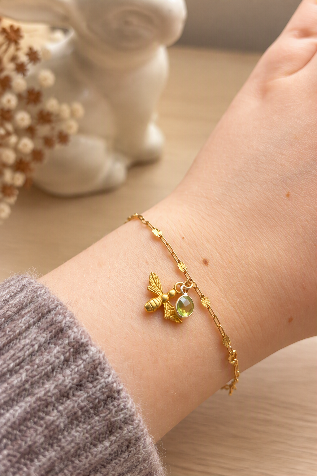 The Peridot Bumblebee Bracelet