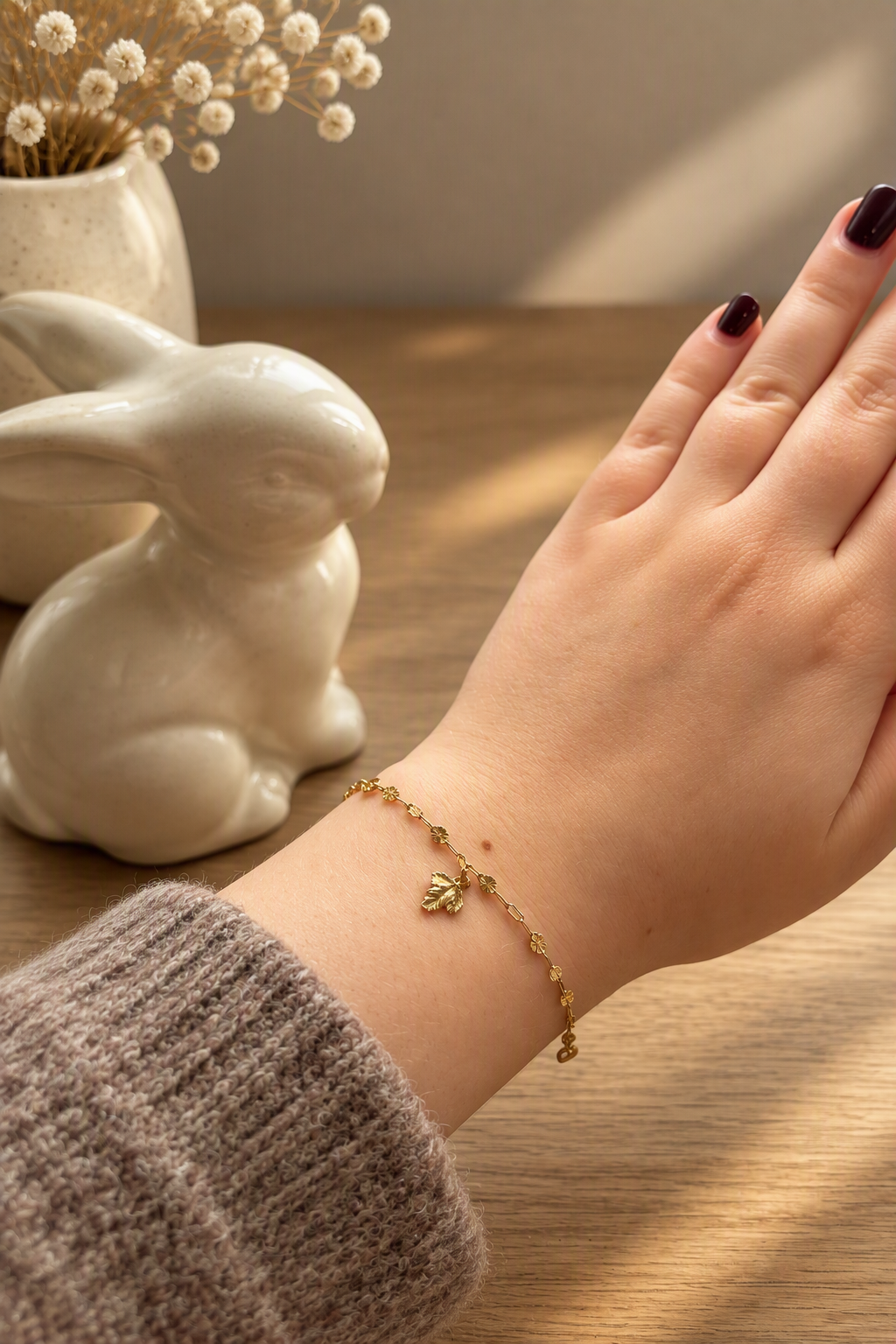 Sterling Silver Maple Leaf Bracelet