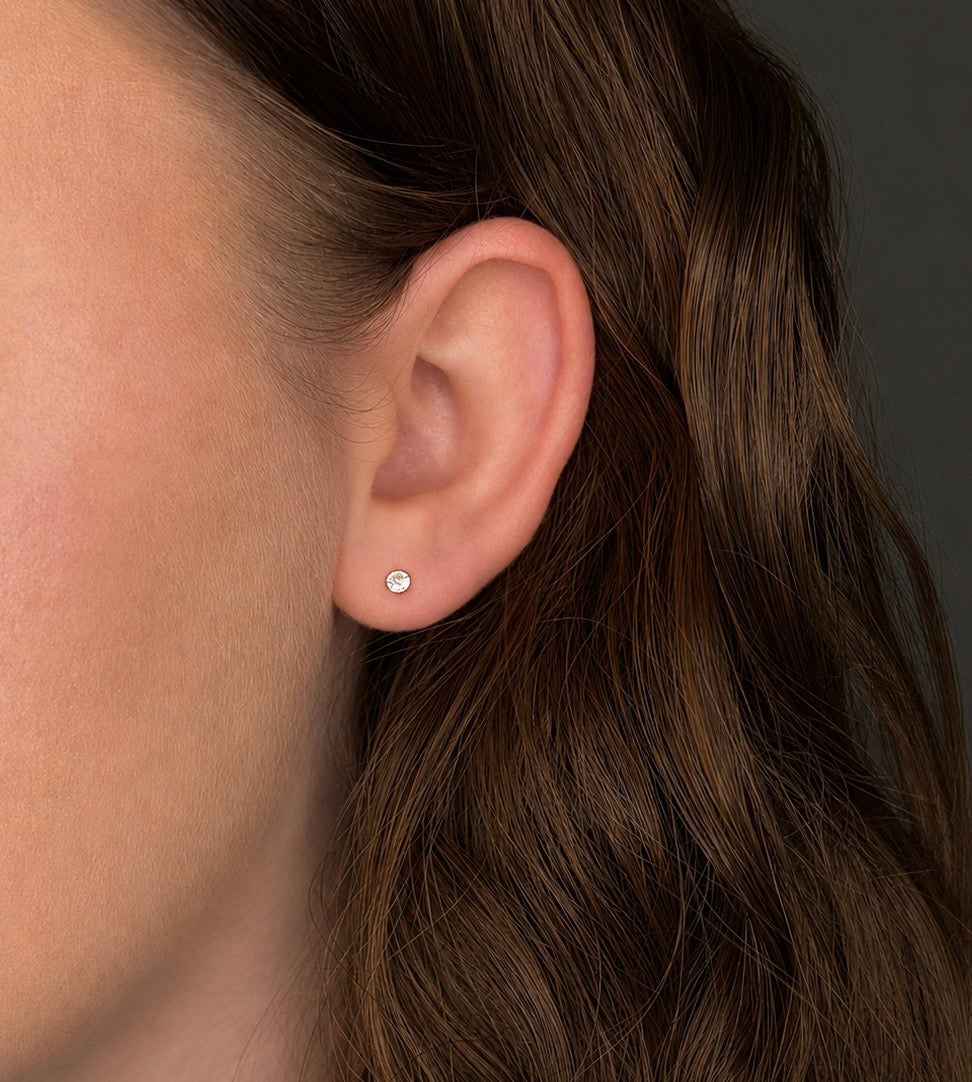White Topaz Stud Earrings